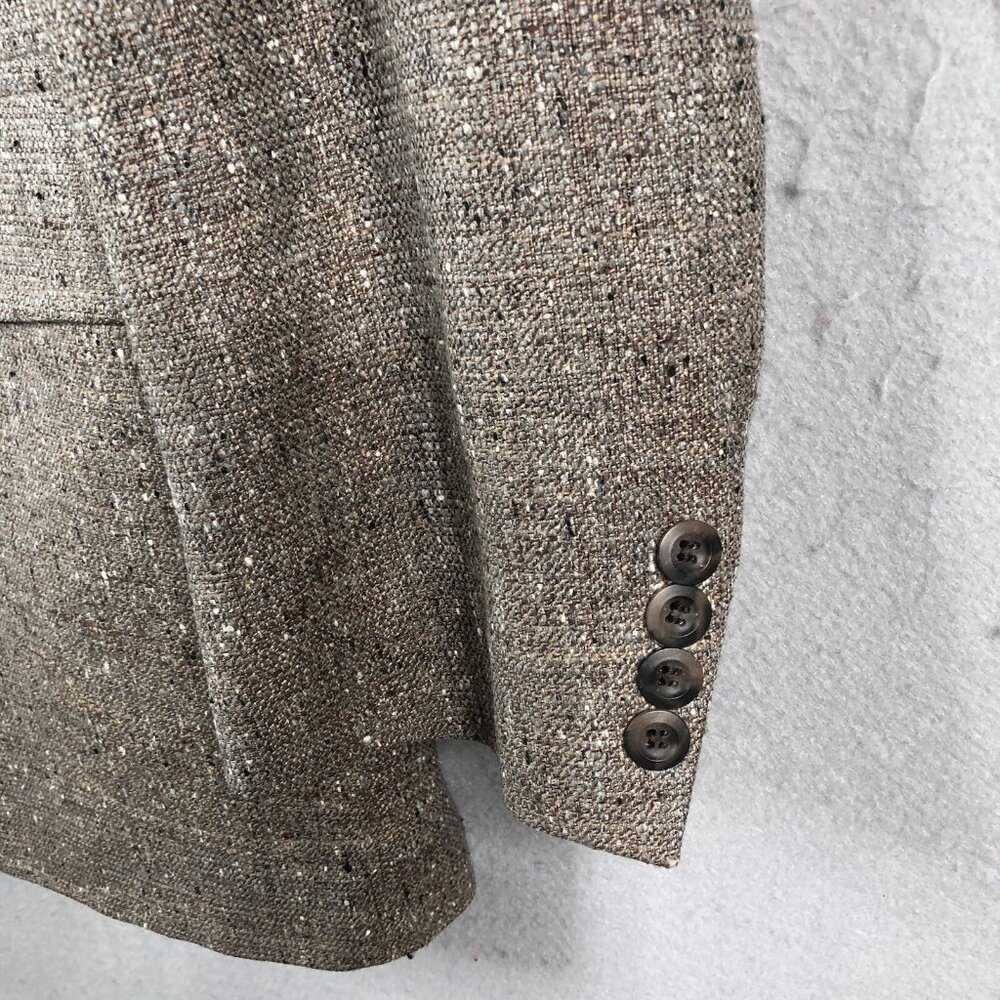 Vintage Christian Brooks Blazer Mens 42 Grey 100% Silk Sport Coat Jacket Career - Picture 9 of 16